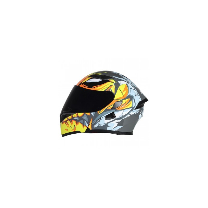 CASCO R7 RACING ABAT. AM/BCO/GRIS XL