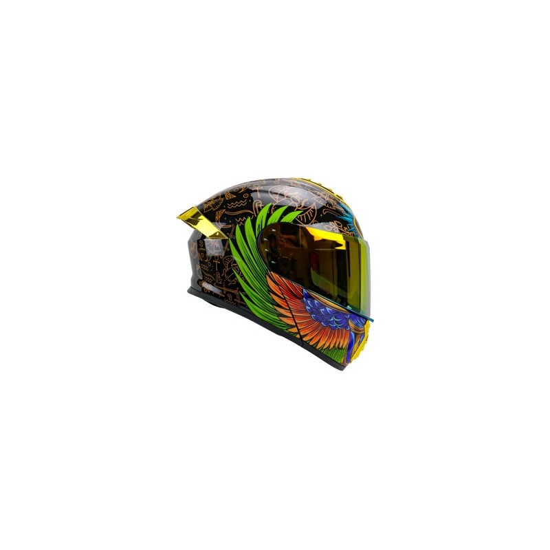 CASCO RODA PILOT ABAT. NE/VE. MICA ORO 2XL