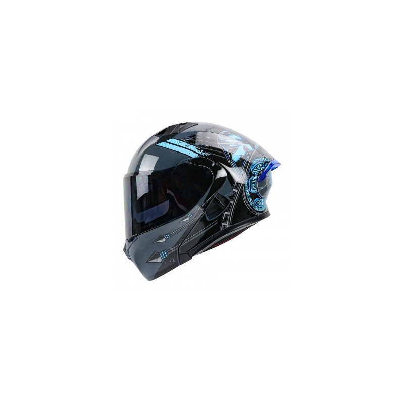 CASCO RODA RUSH ABAT. GR/AZUL MATE L