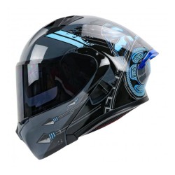 CASCO RODA RUSH ABAT. GR/AZUL MATE L