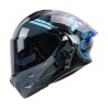 CASCO RODA RUSH ABAT. GR/AZUL MATE L